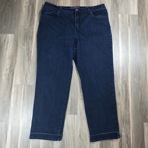Gloria Vanderbilt Amanda Straight Leg Jeans Dark Indigo Blue Denim Womens 16W